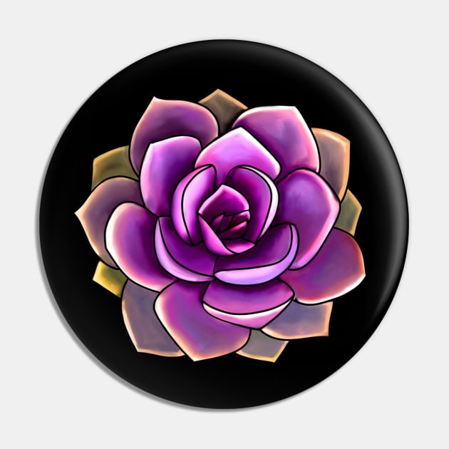 Pink Succulent Pin by Kraina