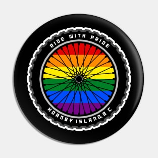 Hornby Island - Ride With Pride - Gay Cyclist - Bicycle - Hornby Island Pin