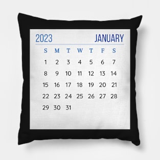 January 2023 Calendar Pillow