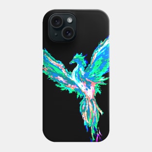 colourful blue phoenix Phone Case