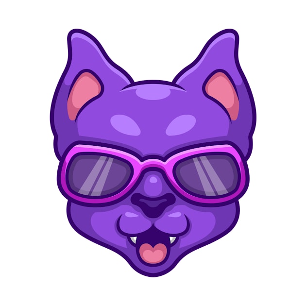 Purple Cat Cartoon by GumregaStd