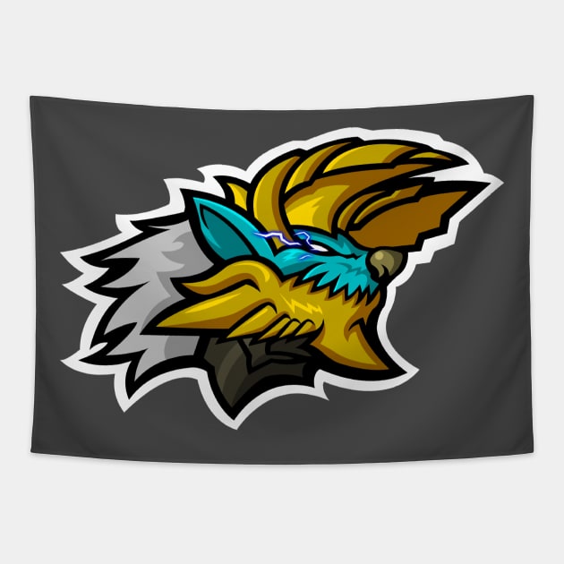 Zinogre Mascot Logo v.1 Tapestry by Zebnoiser