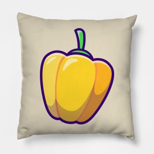 Yellow Bell Pepper Cartoon Pillow