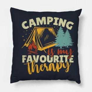 Camping Is My Favorite Therapy Pillow