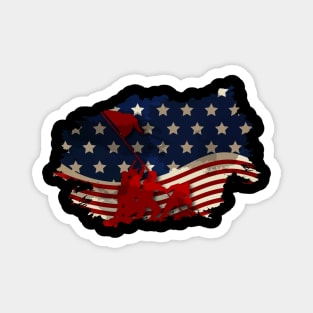 American flag map memorial Magnet