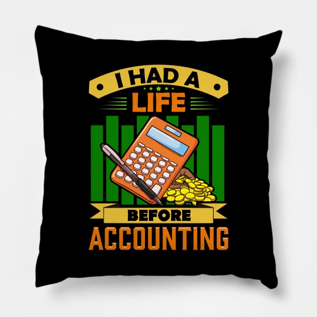 I Had a Life Before Accounting Funny Accountant Pillow by theperfectpresents