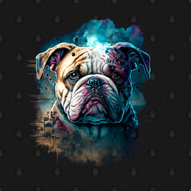 Bulldog Puppy doggy dog Sci-fi by Buff Geeks Art