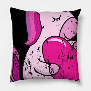 Retro Vintage Grunge Valentine's Day Unicorn Pillow