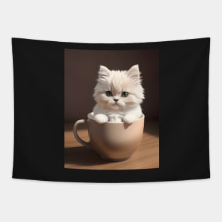 Adorable Persian Cat Illustration- Modern Digital Art Tapestry