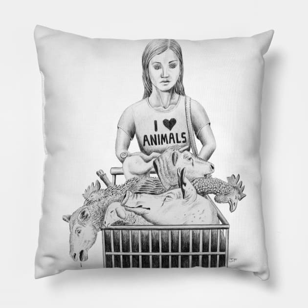 Blind to the Hypocrisy (series 1) Pillow by JoFrederiks