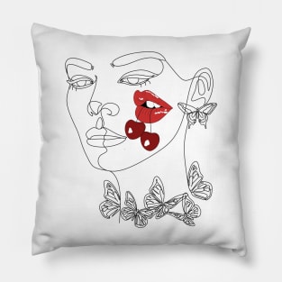 Minimalist girls face design Pillow