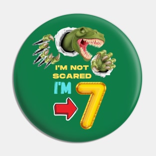 7th Birthday Dinosaur and Claws Pin