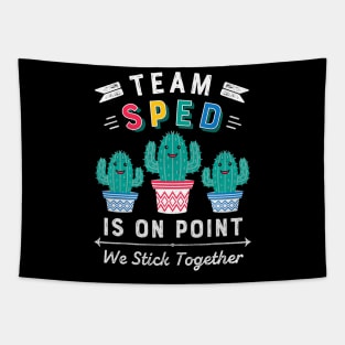 Cute SPED Teacher Gift Special Education Cactus SPED Teacher T-Shirt Tapestry