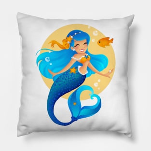 Blue Mermaid Pillow