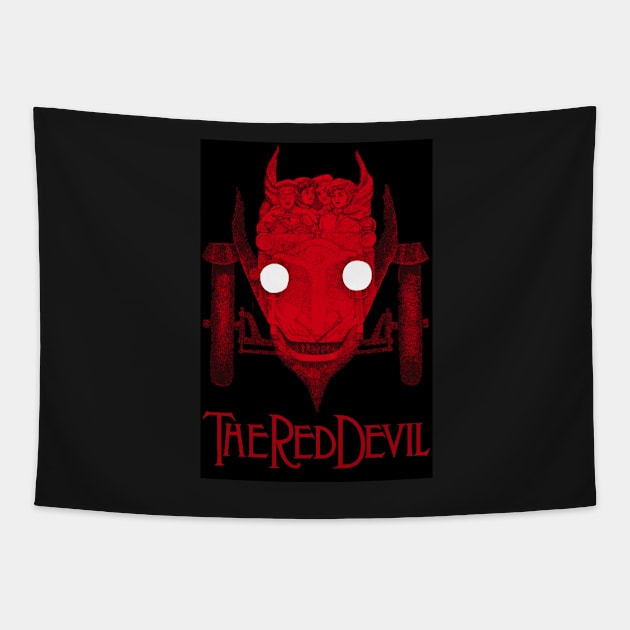 The Red Devil Car (Lettered) Tapestry by alexp01