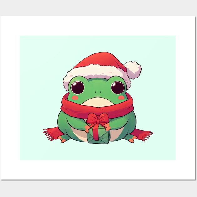 Cute Santa Hat Frog Hoppy Christmas Gift Tags - Printable