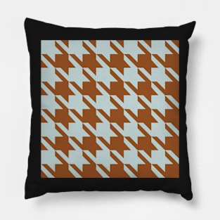 Little Critter Houndstooth - Brown and Pale Turquoise Pillow