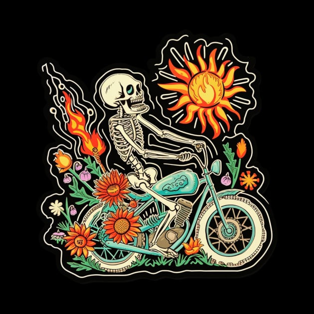 skeleton riding motobike by BDXTNG