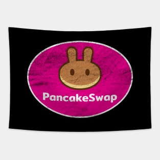 PancakeSwap CAKE Crypto Coin Magenta Vintage Oval Tapestry