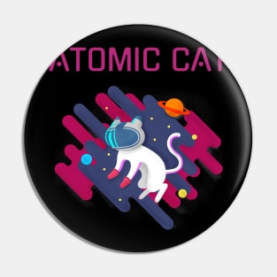 Atomic cat in outer space Pin