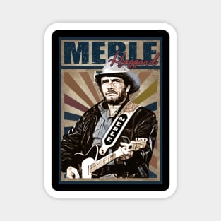 Merle Haggard /// Retro Style Country Music Magnet