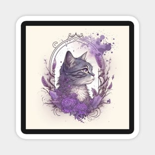 Gothic Cat Art Magnet