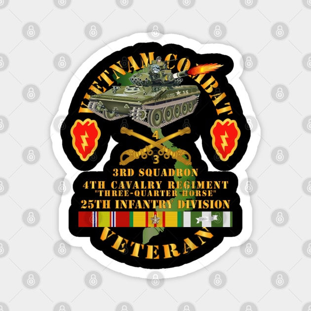 Vietnam Combat Vet - 3rd Squadron 4th Cav - 25th Inf Div SSI Magnet by twix123844