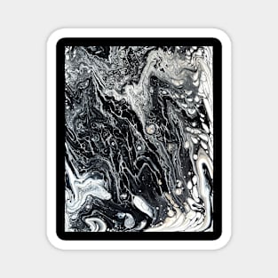 Black and White Abstract Print Magnet