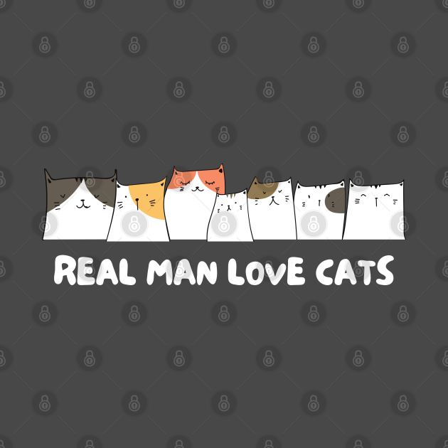Discover Real man love cats - Cats - T-Shirt