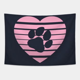 Dog Paw Heart Valentine - Light Pink Tapestry