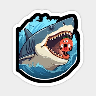 sharks eat tomatoes Magnet