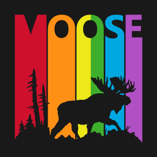 Cute Animal Rainbow Moose T-Shirt