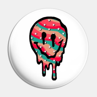 Drippy Smiley Face Pin