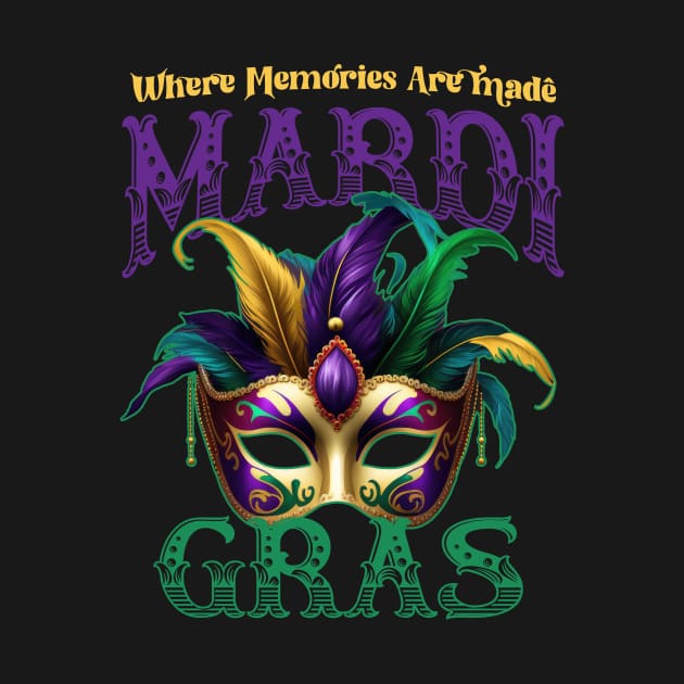 Mardi Gras Mask - Where Memories Are Made by HallucinateAI