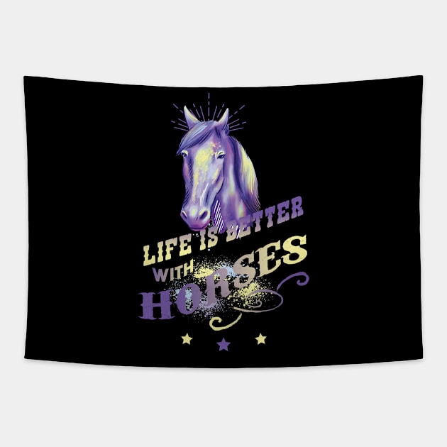 Life is better with Horses Tapestry by BC- One- Shop