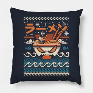 The Great Ramen off kanagawa Christmas Pillow