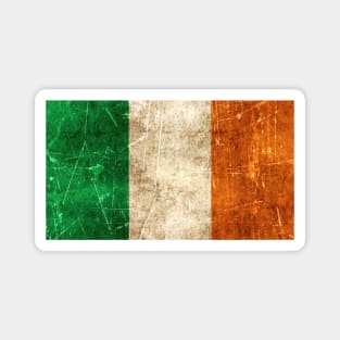 Vintage Aged and Scratched Irish Flag Magnet