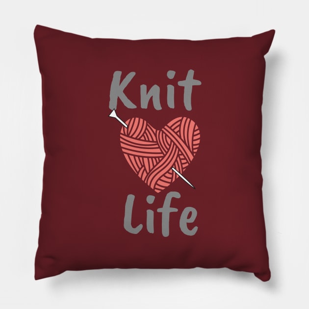 Knit life Pillow by kikarose