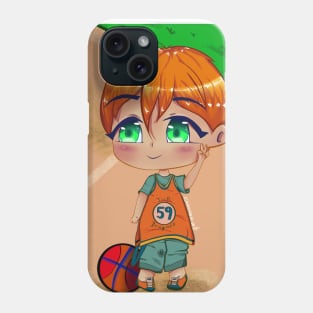 Cute Chibi Basketball Player Illustration Phone Case