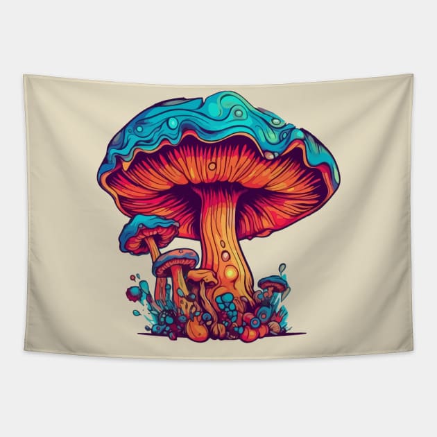 Psychedelic Mushroom Dream design Tapestry by kuallidesigns