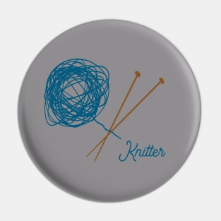 Knitter, ball of wool and knitting needles Pin