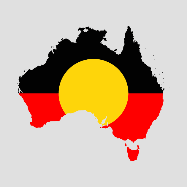 Aboriginal Flag - Australia Map by Virly