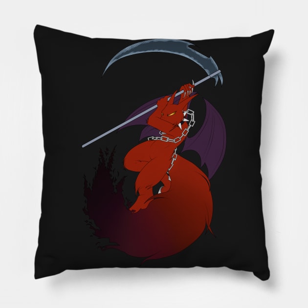 The Demon Lord v2 Pillow by amarysdesigns