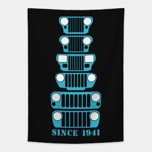 Jeep Grills Teal Logo Tapestry