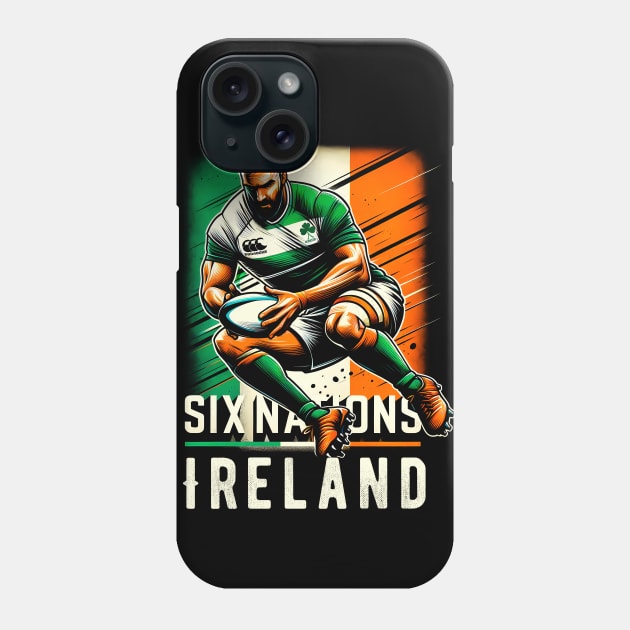 Ireland Six Nations Rugby T-Shirt | Spirit of Six Nations | Rugby T-shirt Phone Case by Klimek Prints