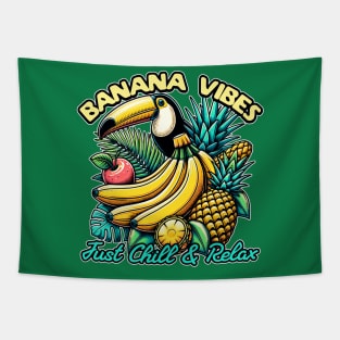 Banana Vibes Just Chill And Relax Tapestry