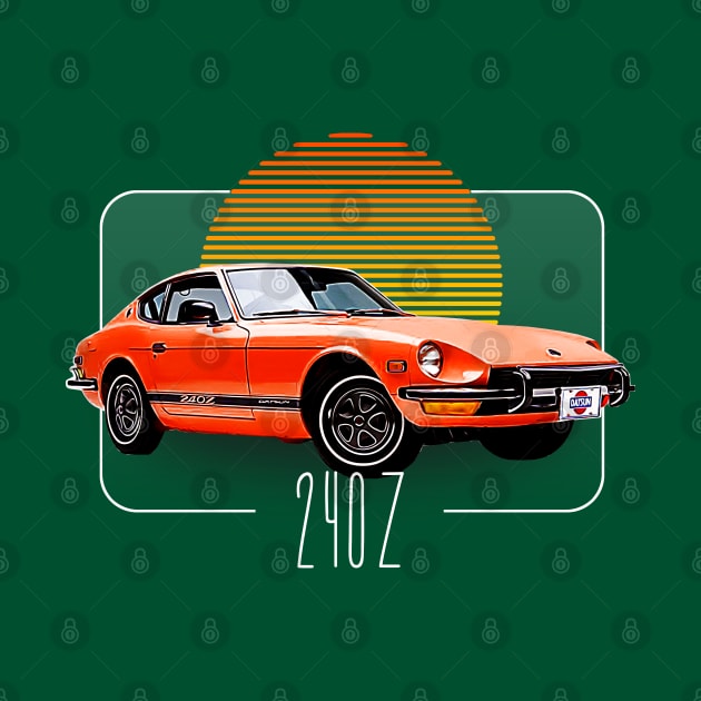 Datsun 240Z Retro Classic Car Lover Design by DankFutura