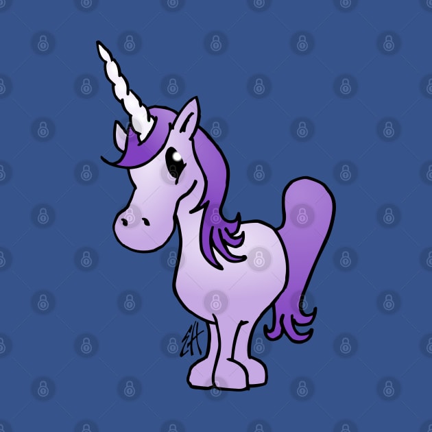 Purple unicorn by Cardvibes