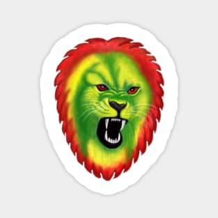 Colourful Angry Lion Head Magnet