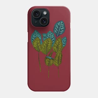 Calathea houseplant - Dark Red Phone Case